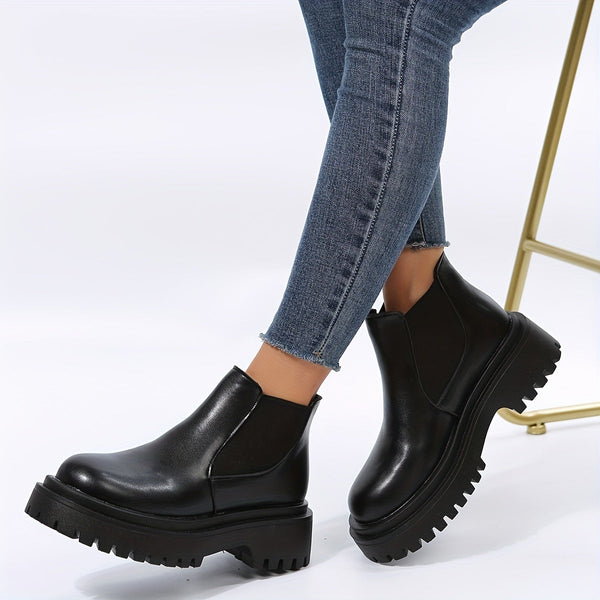 Bota Chelsea Alma Chunky Platform com zíper traseiro