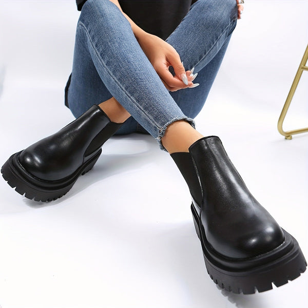 Bota Chelsea Alma Chunky Platform com zíper traseiro