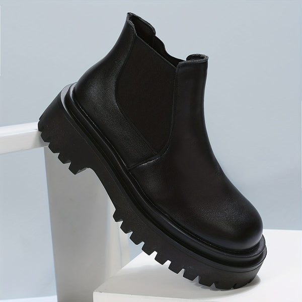 Bota Chelsea Alma Chunky Platform com zíper traseiro