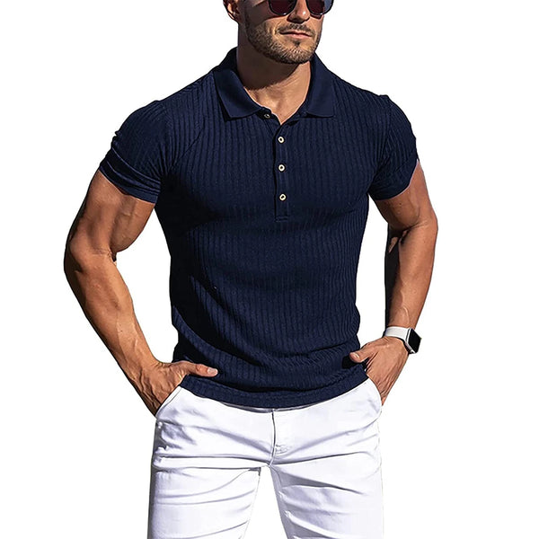 Laurence™ - Camiseta polo muscle fit para homem