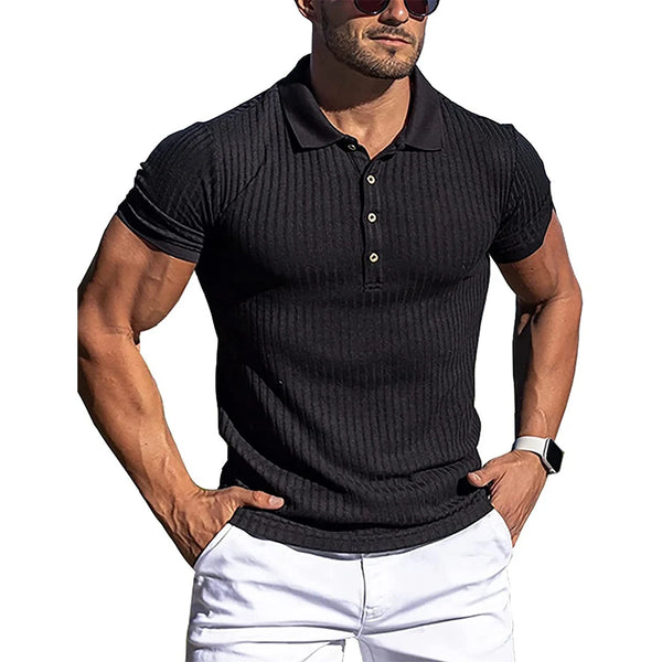 Laurence™ - Camiseta polo muscle fit para homem