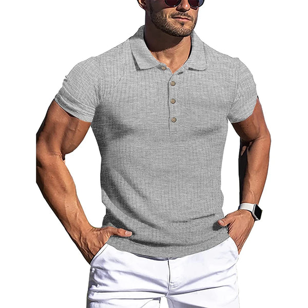 Laurence™ - Camiseta polo muscle fit para homem