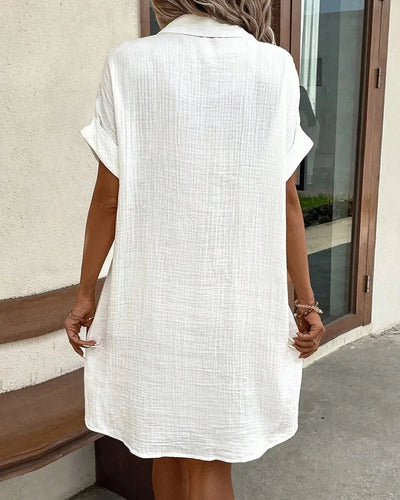 Isabella™ - Vestido Minimalista de Lino Blanco
