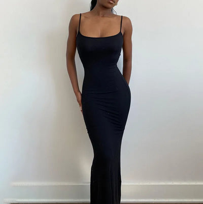 Sofía™ - Vestido Satinado Maxi Sin Espalda