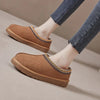 Tass Chestnut Aztec Fur Lining Detail Slippers